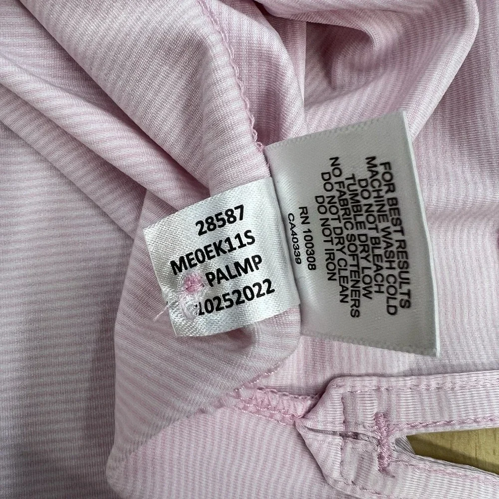 Peter Millar Summer Comfort Polo Golf Shirt Mens XL Loose Fit Pink Striped